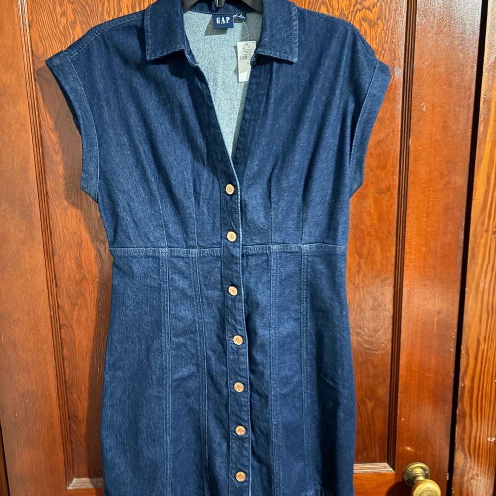 GAP Dark Blue Denim Shirt Dress